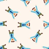 Office workers cartoon seamless pattern background N16