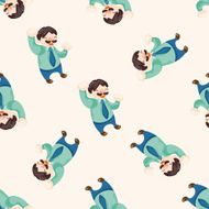 Office workers cartoon seamless pattern background N17