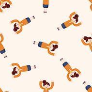 Office workers cartoon seamless pattern background N18