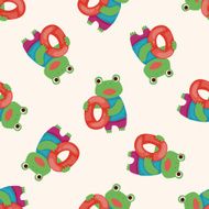 animal summer cartoon seamless pattern background