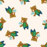 animal summer cartoon seamless pattern background N2