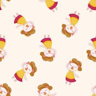 animal summer cartoon seamless pattern background N3