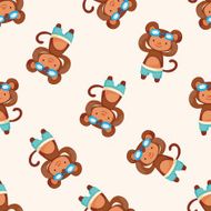 animal summer cartoon seamless pattern background N6
