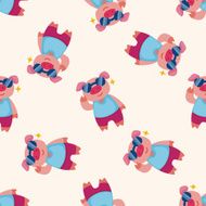 animal summer cartoon seamless pattern background N7