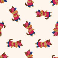 animal summer cartoon seamless pattern background N8