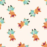 animal winter cartoon seamless pattern background
