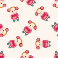 animal winter cartoon seamless pattern background N4