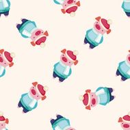 animal winter cartoon seamless pattern background N6