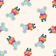 animal winter cartoon seamless pattern background N9