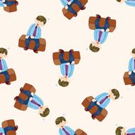 Office workers cartoon seamless pattern background N20