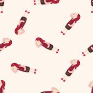 Office workers cartoon seamless pattern background N21