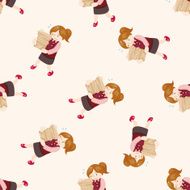 Office workers cartoon seamless pattern background N23