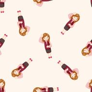 Office workers cartoon seamless pattern background N25