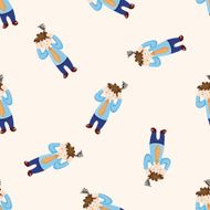Office workers cartoon seamless pattern background N26