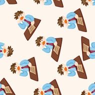 Office workers cartoon seamless pattern background N27
