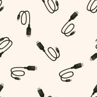 Adapter cable cartoon seamless pattern background