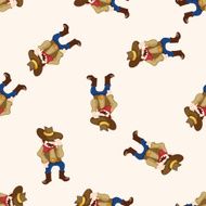 cowboy cartoon seamless pattern background