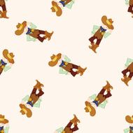 cowboy cartoon seamless pattern background N5