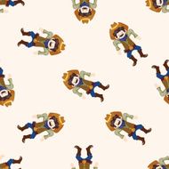 cowboy cartoon seamless pattern background N6