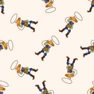 cowboy cartoon seamless pattern background N7