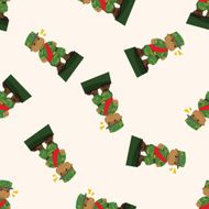 people theme soldier cartoon seamless pattern background