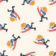 people theme singer cartoon seamless pattern background