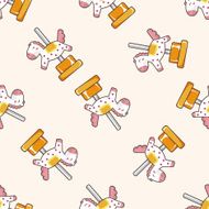 Amusement park facilities cartoon seamless pattern background N12