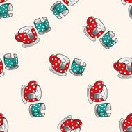 Amusement park facilities cartoon seamless pattern background N16