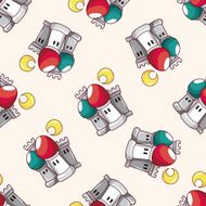 Amusement park facilities cartoon seamless pattern background N17