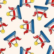 Amusement park facilities cartoon seamless pattern background N18