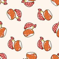 Japanese food sushi cartoon seamless pattern background