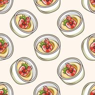 Japanese food cartoon seamless pattern background