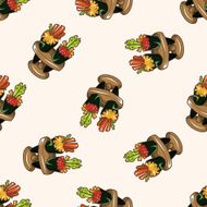 Japanese food cartoon seamless pattern background N2