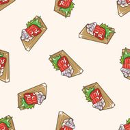 Japanese food cartoon seamless pattern background N4