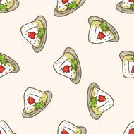 Japanese food cartoon seamless pattern background N7