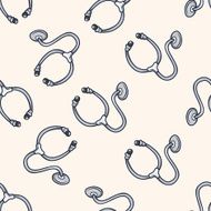 Stethoscope cartoon seamless pattern background