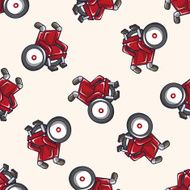 wheelchair cartoon seamless pattern background