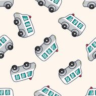 transportation ambulance cartoon seamless pattern background