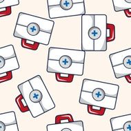 Medicine box cartoon seamless pattern background