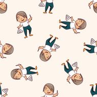 character musician cartoon seamless pattern background