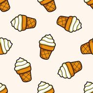 ice cream cartoon seamless pattern background N3