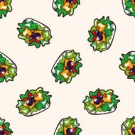 salad cartoon seamless pattern background N2