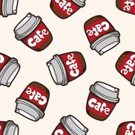 coffee cartoon seamless pattern background N5