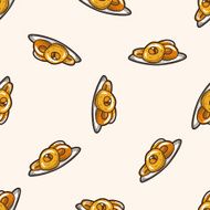 Fried foods cartoon seamless pattern background