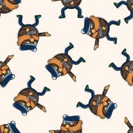 thief cartoon seamless pattern background N4