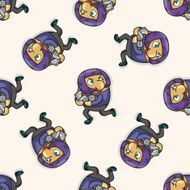 thief cartoon seamless pattern background N6