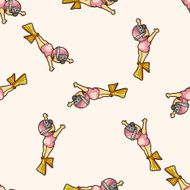 Water Sports cartoon seamless pattern background N3