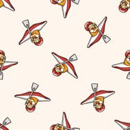 Water Sports cartoon seamless pattern background N4