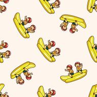 Water Sports cartoon seamless pattern background N5