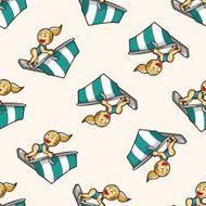 Water Sports cartoon seamless pattern background N6